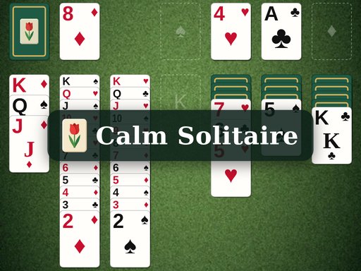 Calm Solitaire Klondike layout with large playing cards