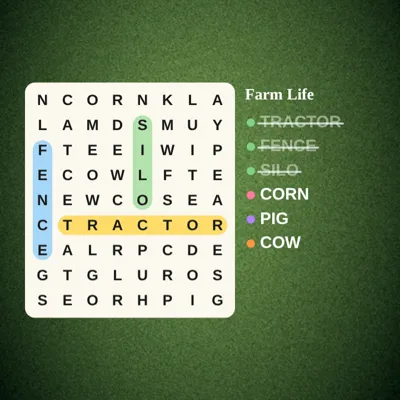 Calm Word Search game